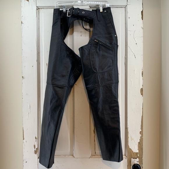 Zony Inc Black Leather Chaps - Picture 1 of 16
